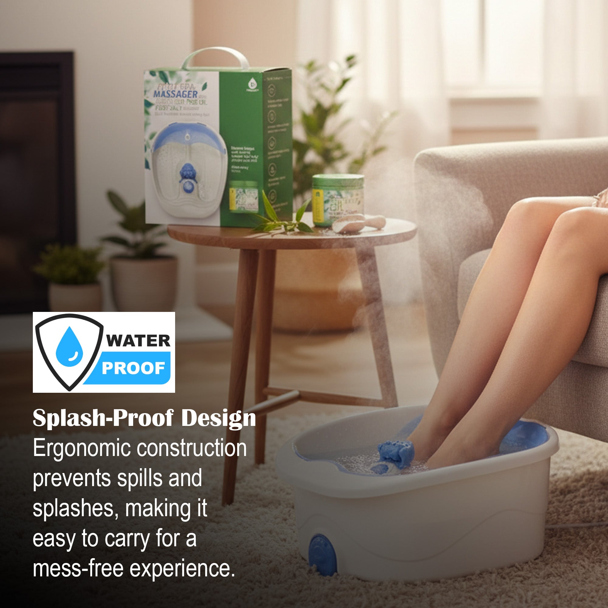 Foot Spa Massager with Tea Tree Oil Foot Salt Scrub (Warming Function)-2