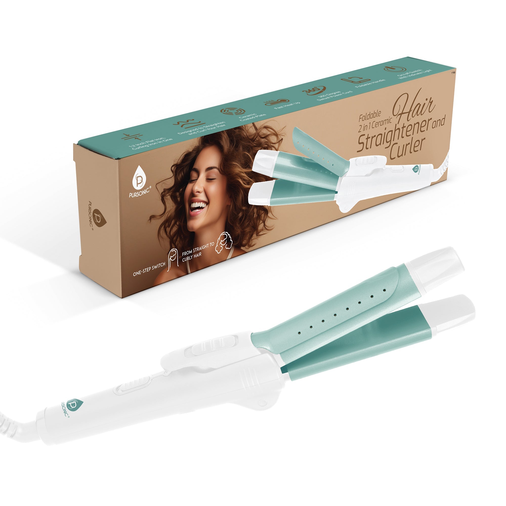 2-in-1 Straightener & Curler