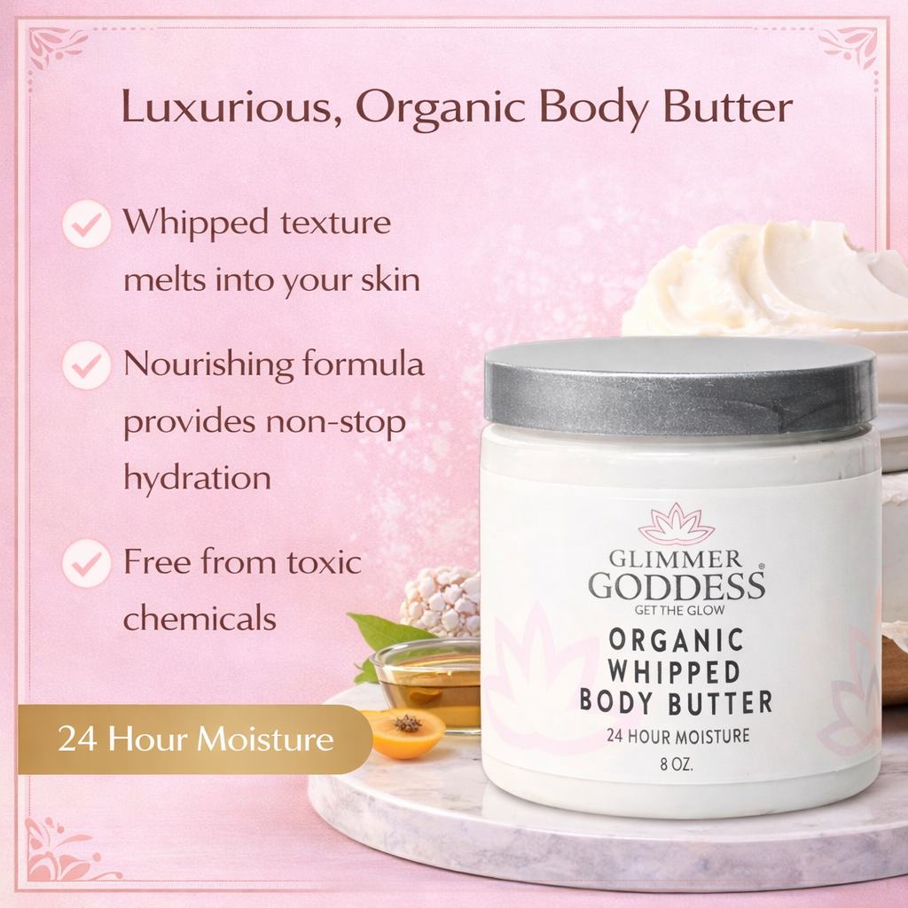 Organic Whipped Body Butter 8 oz – Ultra-Rich Moisturizer for Dry Skin in 40+ Scents