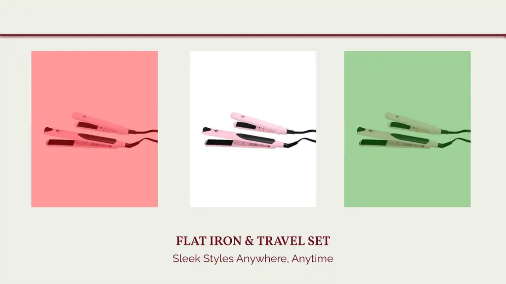 Flat Iron &amp; Travel Set by@Outfy