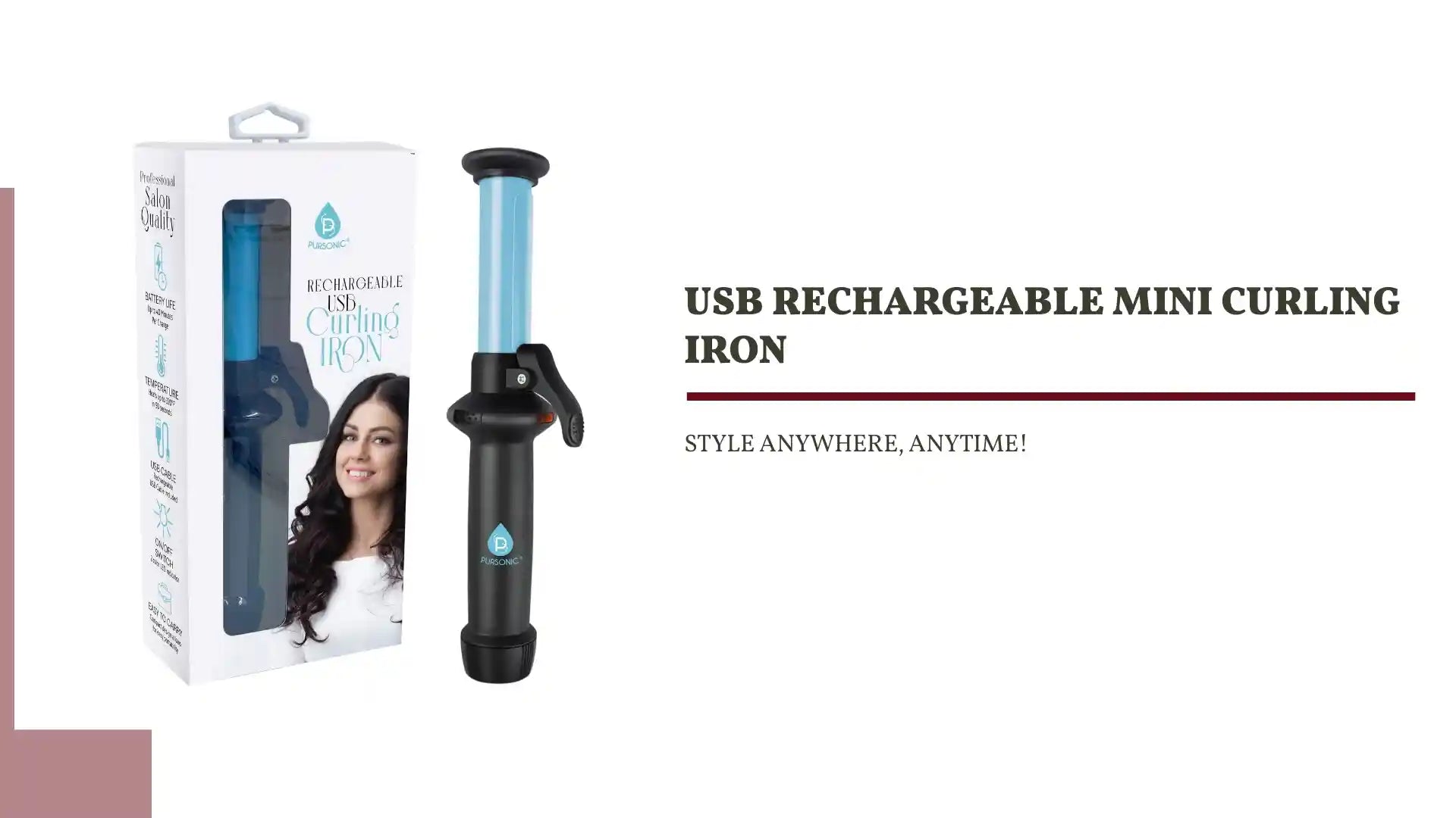 USB Rechargeable Mini Curling Iron by@Outfy