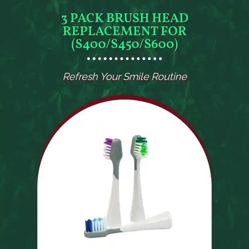 3 Pack Brush Head Replacement for (S400/S450/S600) by@Outfy