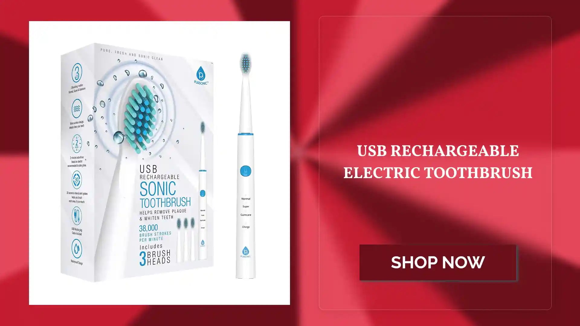 USB Rechargeable Electric Toothbrush by@Outfy