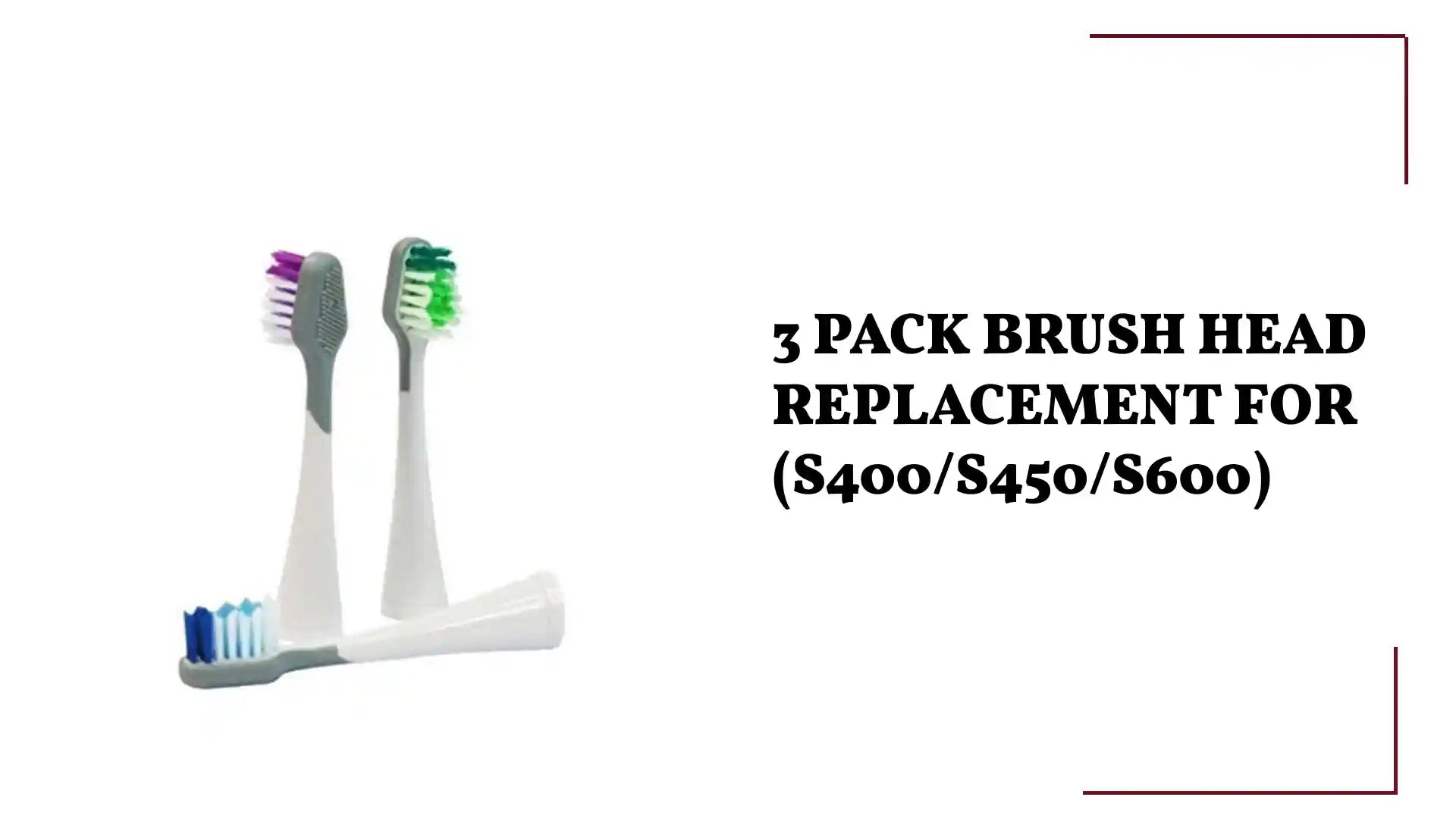 3 Pack Brush Head Replacement for (S400/S450/S600) by@Outfy