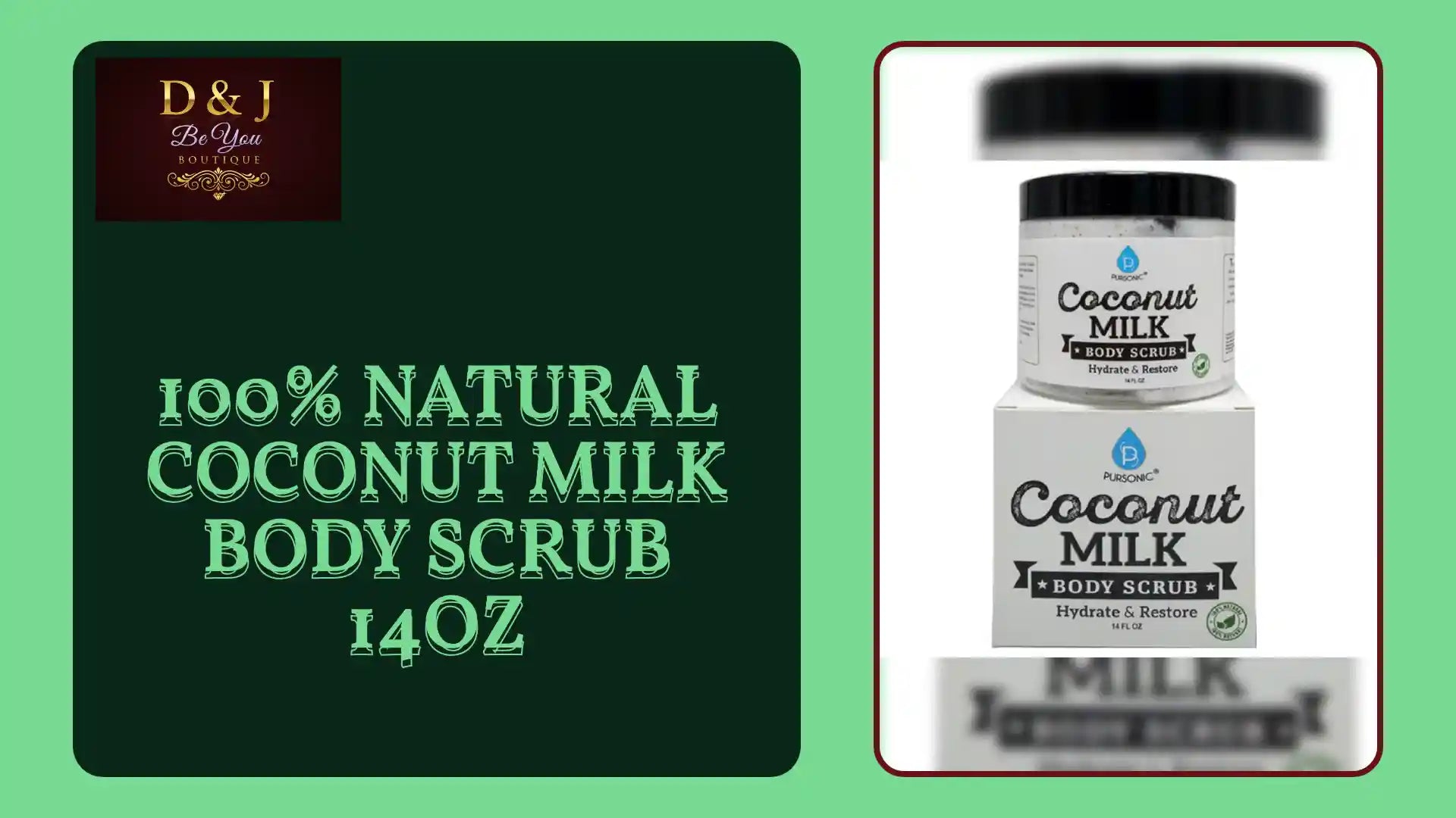 100% Natural Coconut Milk Body Scrub 14oz by@Outfy